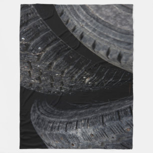 Automotive Car old tires Black Road trips  Fleece Blanket