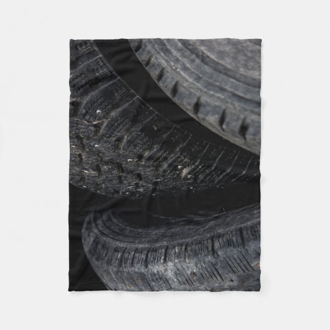 Automotive Car old tires Black Road trips  Fleece Blanket (Front)