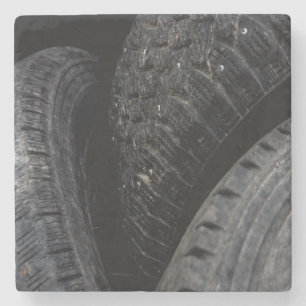 Automotive Car old tires Black Road trips Stone Coaster
