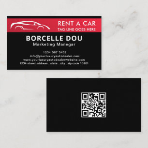 Automotive Car Rent Centre Fast Road qr code Business Card
