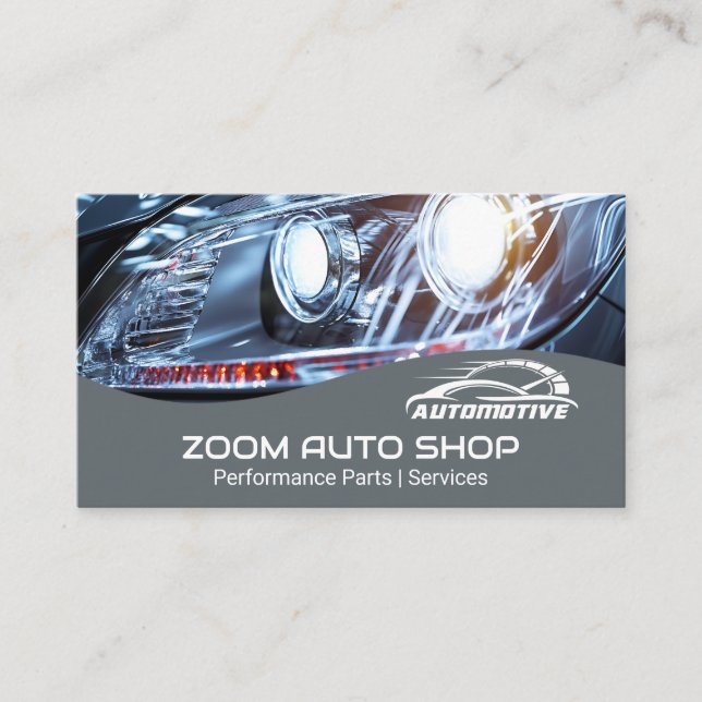 Automotive | Car Repair and Parts | Headlights Business Card (Front)