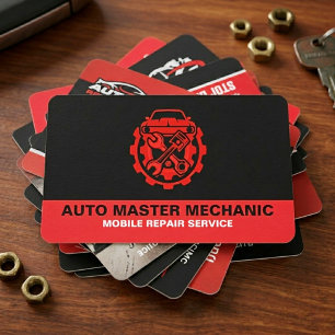 AUTOMOTIVE CAR REPAIR SERVICE AUTO MECHANIC BUSINESS CARD