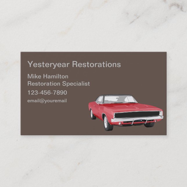 Automotive Car Restoration Specialist Business Card (Front)