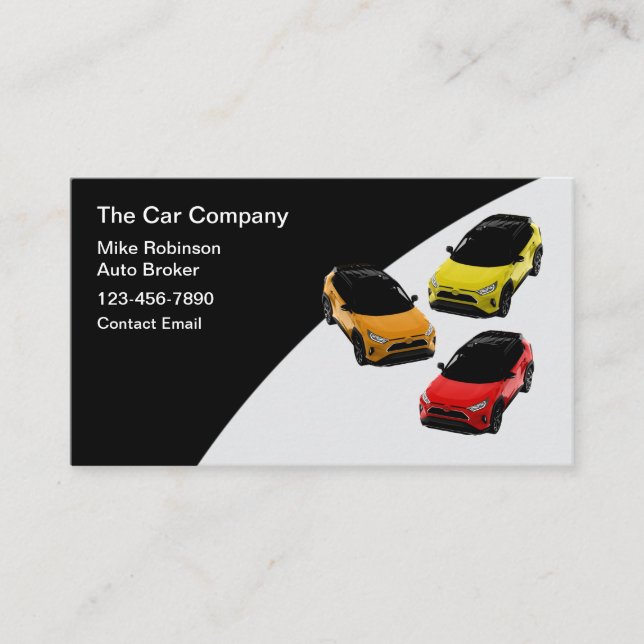 Automotive Car Sales Broker Business Card (Front)