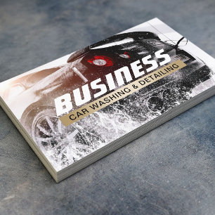 Automotive Car Wash Auto Detailing Gold Label Business Card