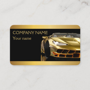 Automotive Car Wash Auto Detailing Gold Stripe  Business Card