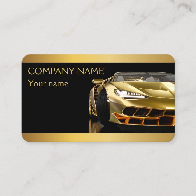 Automotive Car Wash Auto Detailing Gold Stripe  Business Card (Front)