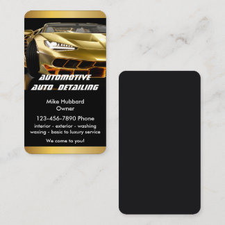 Automotive Car Wash Auto Detailing Gold Stripe Business Card