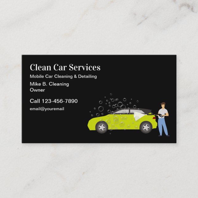 Automotive Cleaning And Detailing Business Card (Front)