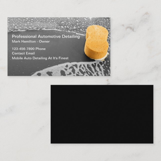 Automotive Cleaning And Detailing New Business Card (Front/Back)