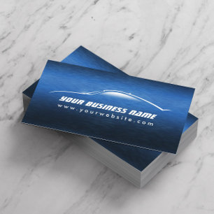 Automotive Cool Blue Car Auto Business Card
