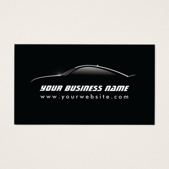 Automotive Cool Car Outline Auto Repair Business Card