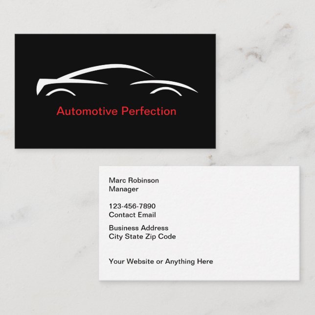 Automotive Cool Car Repair Business Card (Front/Back)