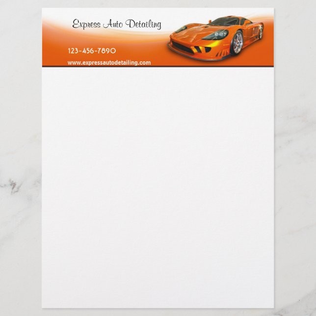 Automotive Detailer Personalised Letterhead (Front)