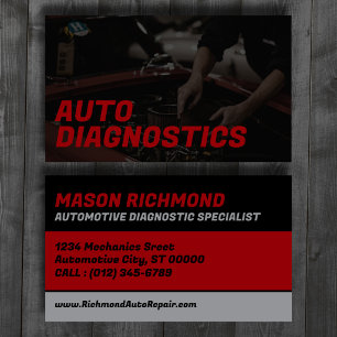 Automotive Diagnostic Specialist Custom Business Card