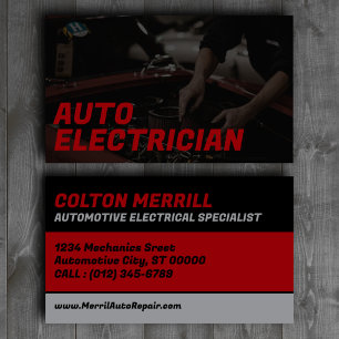 Automotive Electrical Specialist Custom Business Card