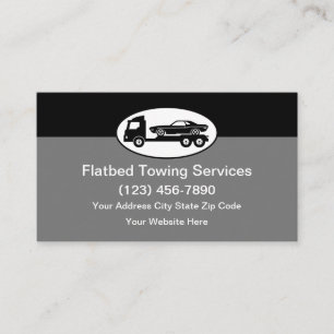 Automotive Flatbed Towing Modern Business Cards