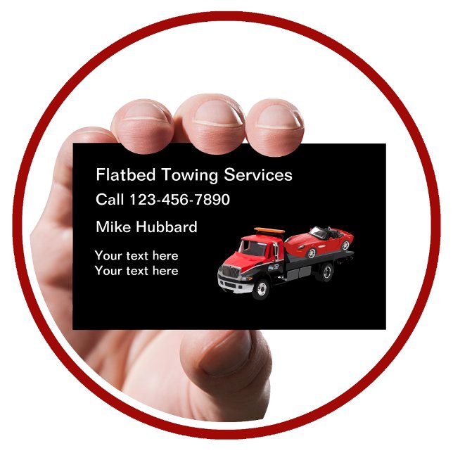Automotive Flatbed Towing Services Business Card (Creator Uploaded)