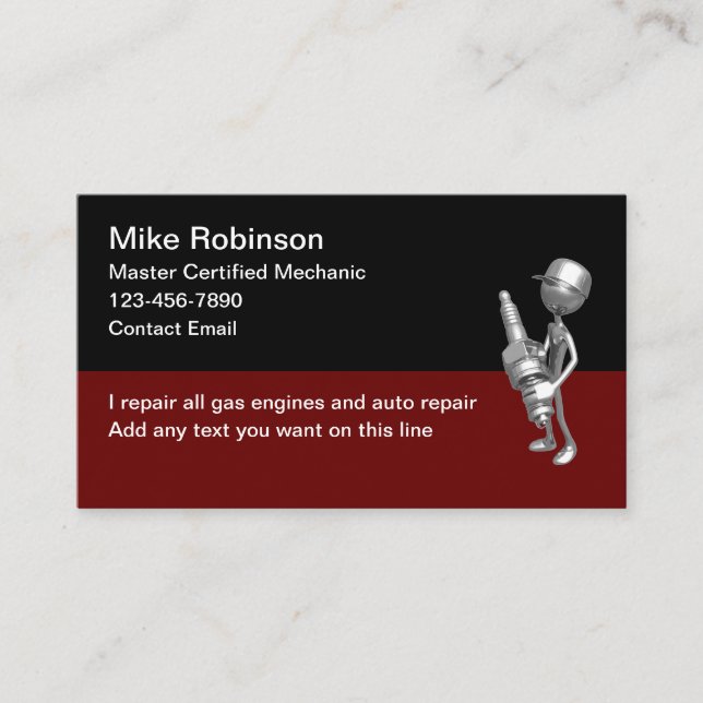 Automotive Gas Car Mechanic Business Card (Front)