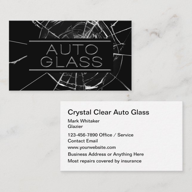 Automotive Glass Repair Service New  Business Card (Front/Back)