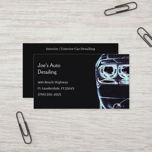  Automotive headlight American Muscle Car Business Card (Front/Back In Situ)
