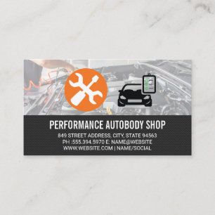 Automotive Icons   Mechanic Fixing Engine Business Card