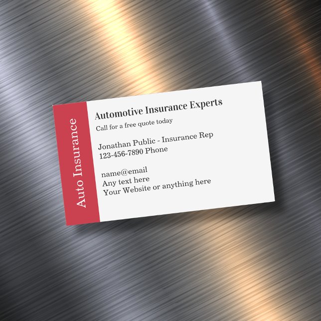 Automotive Insurance Rep Magnetic Business Cards (Creator Uploaded)
