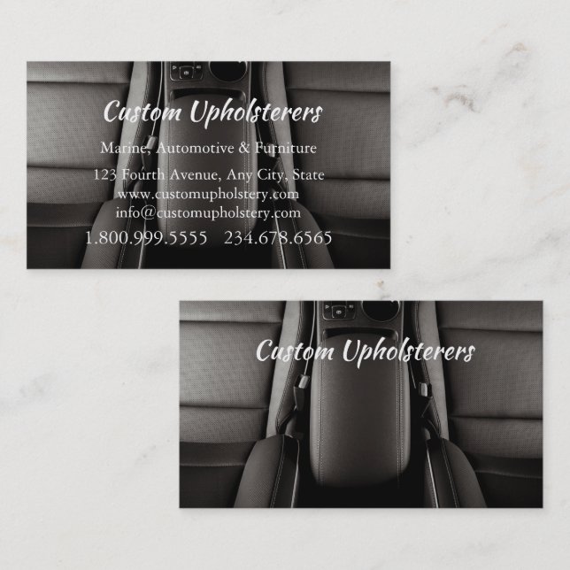 Automotive Marine Furniture Upholstery Custom Business Card (Front/Back)