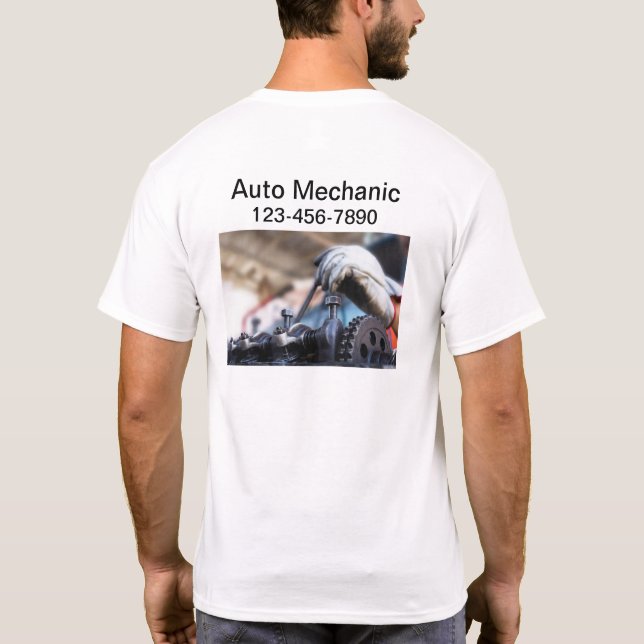 Automotive Mechanic Simple Work Shirts (Back)