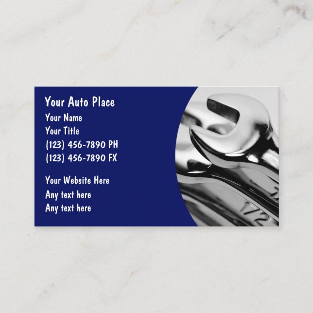 Automotive Mechanic Theme Business Card (Front)
