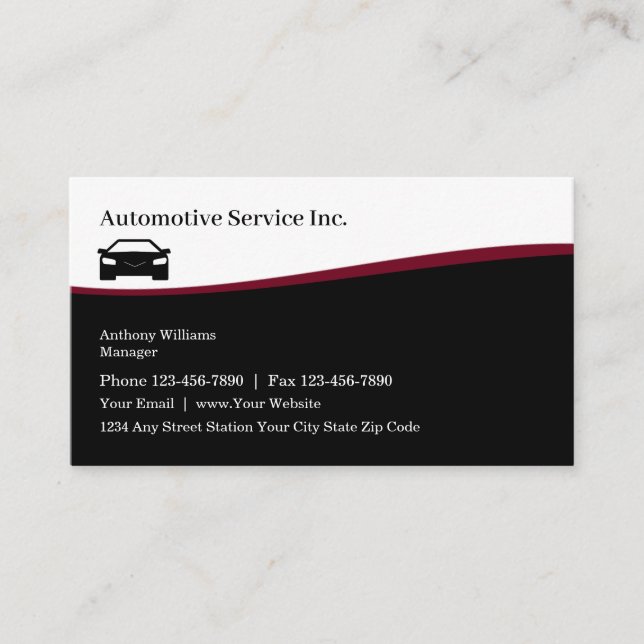 Automotive Modern Business Cards (Front)