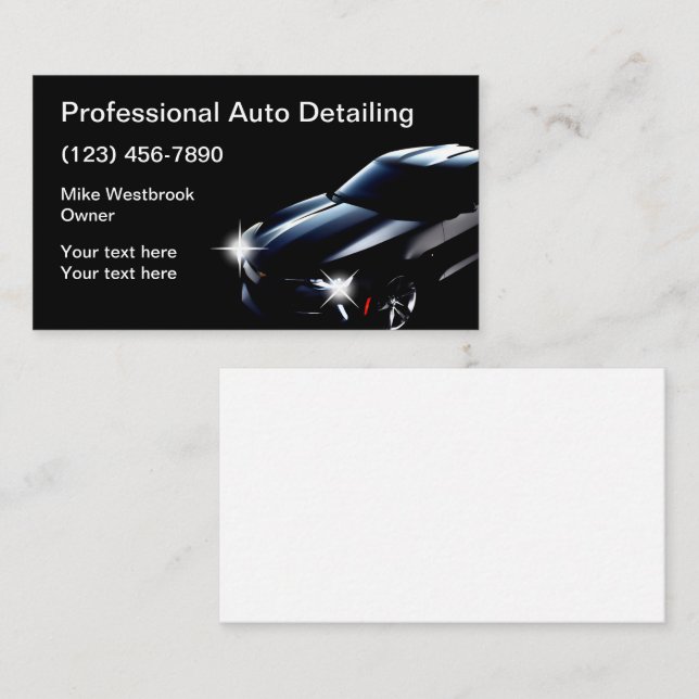 Automotive Modern Detailing Service Business Card (Front/Back)