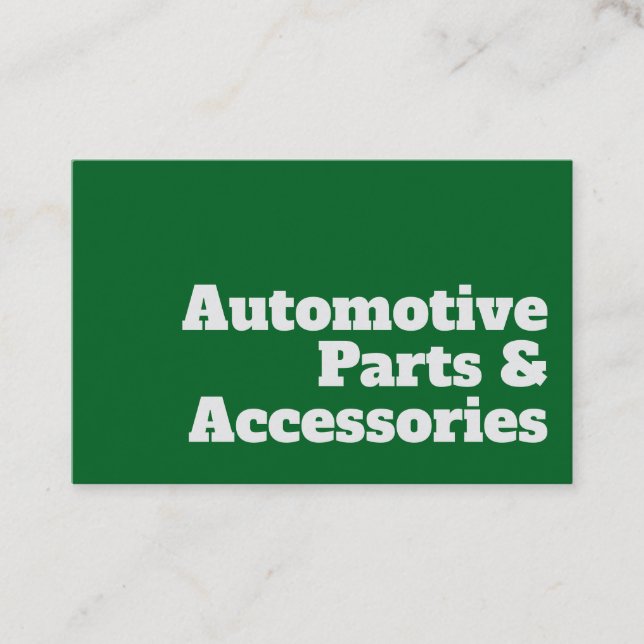 Automotive Parts & Accessories Design Business Card (Front)