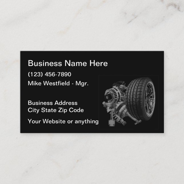 Automotive Parts And Repair Services Business Card (Front)