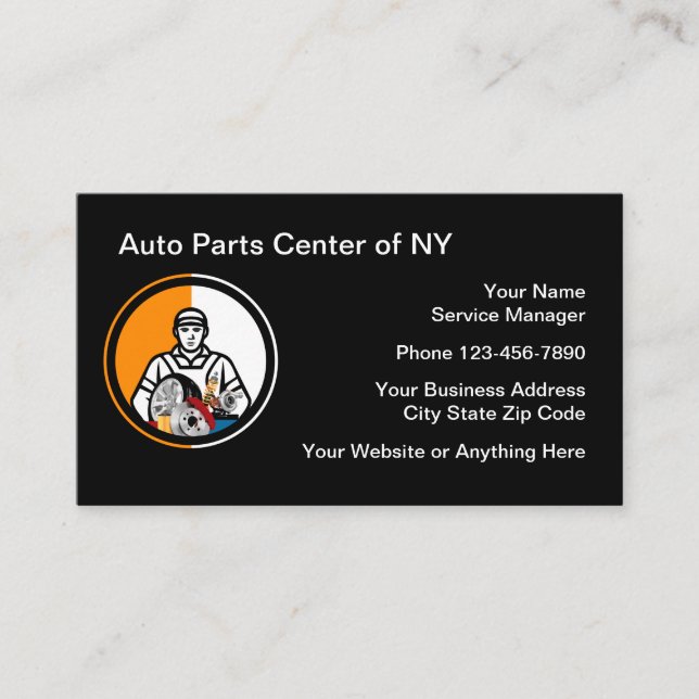 Automotive Parts And Service Business Card (Front)