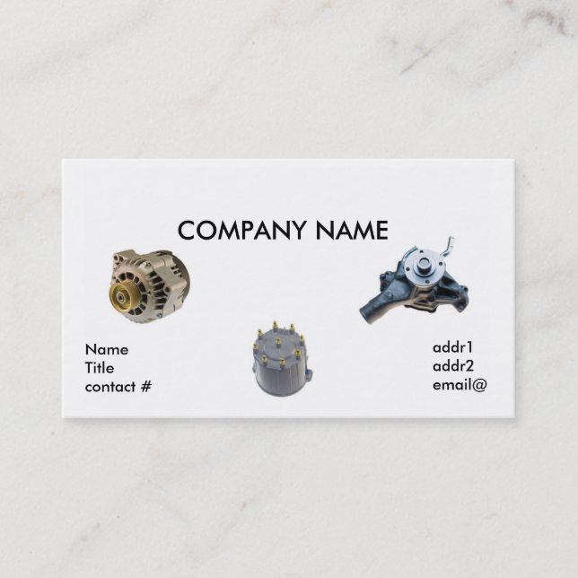 automotive parts business card (Front)