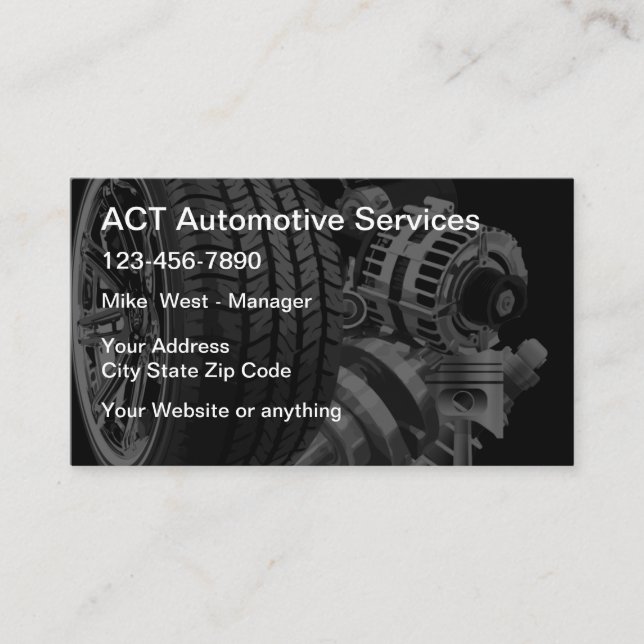 Automotive Parts Salvage  Business Card (Front)