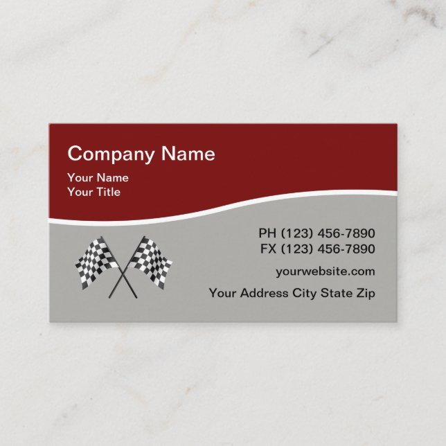 Automotive Racing Flag Theme Business Card (Front)
