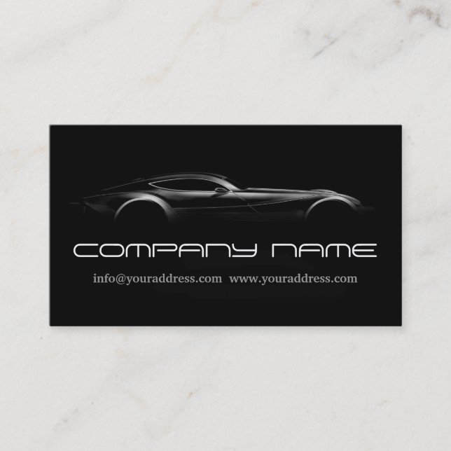 Automotive / Racing / Racer Black Fast Car Business Card (Front)