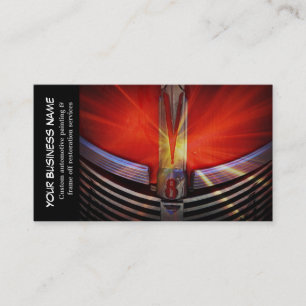 Automotive Red Classic Muscle Hotrod Engine Business Card