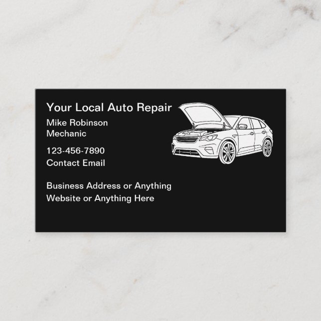 Automotive Repair Mechanic Business Cards  (Front)