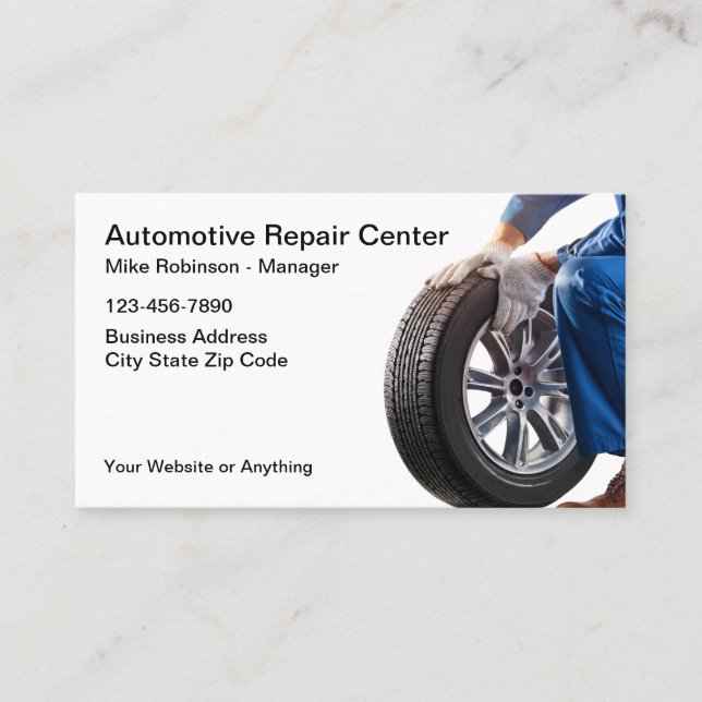 Automotive Repair Services Business Cards (Front)