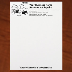 Automotive Repairs Garage Services Business Custom Letterhead