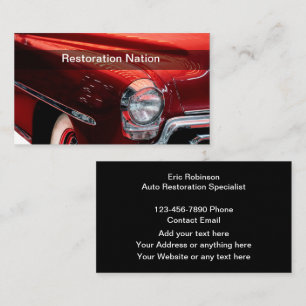 Automotive Retro Restoration Business Cards