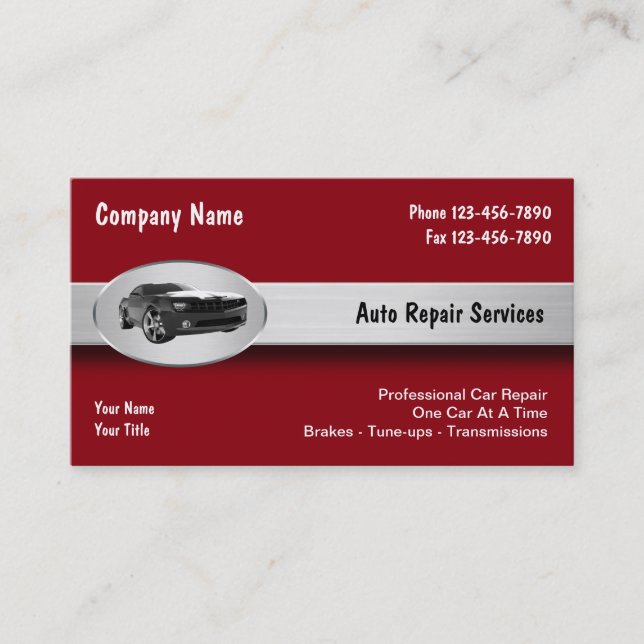 Automotive Service Business Cards (Front)