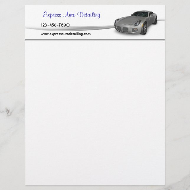 Automotive Service Custom Letterhead (Front)
