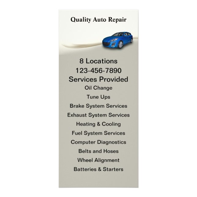 Automotive Service Rack Card (Front)