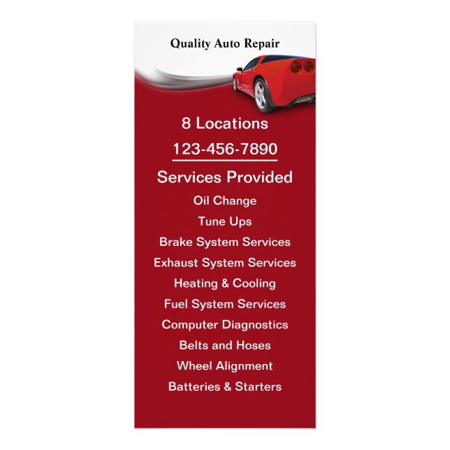 Automotive Service Rack Card (Front)
