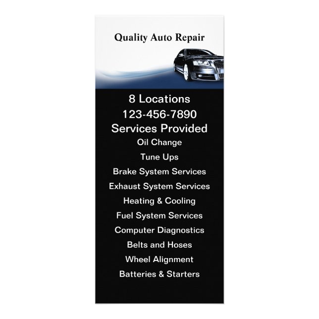 Automotive Service Rack Card (Front)