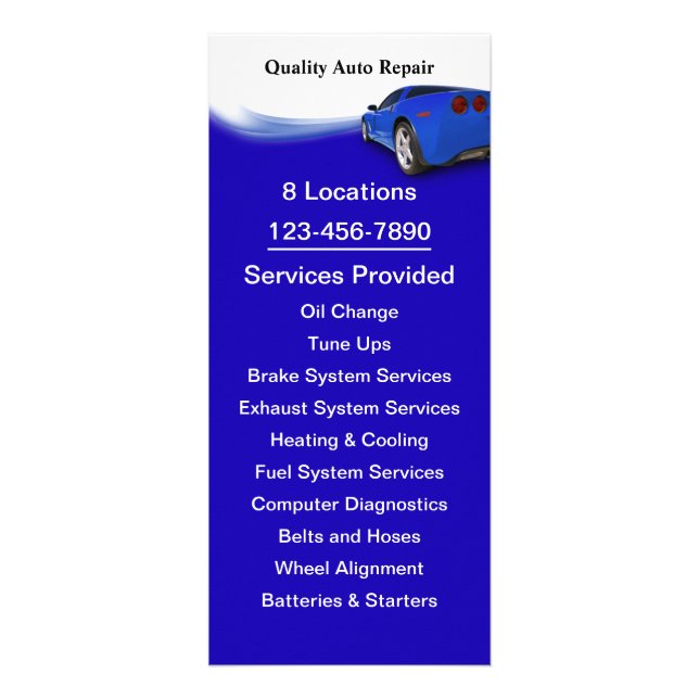 Automotive Service Rack Card (Front)